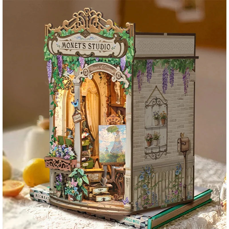 Model Kit Studio - Houten Monet's Studio Boekenhoek Plankinzet DIY