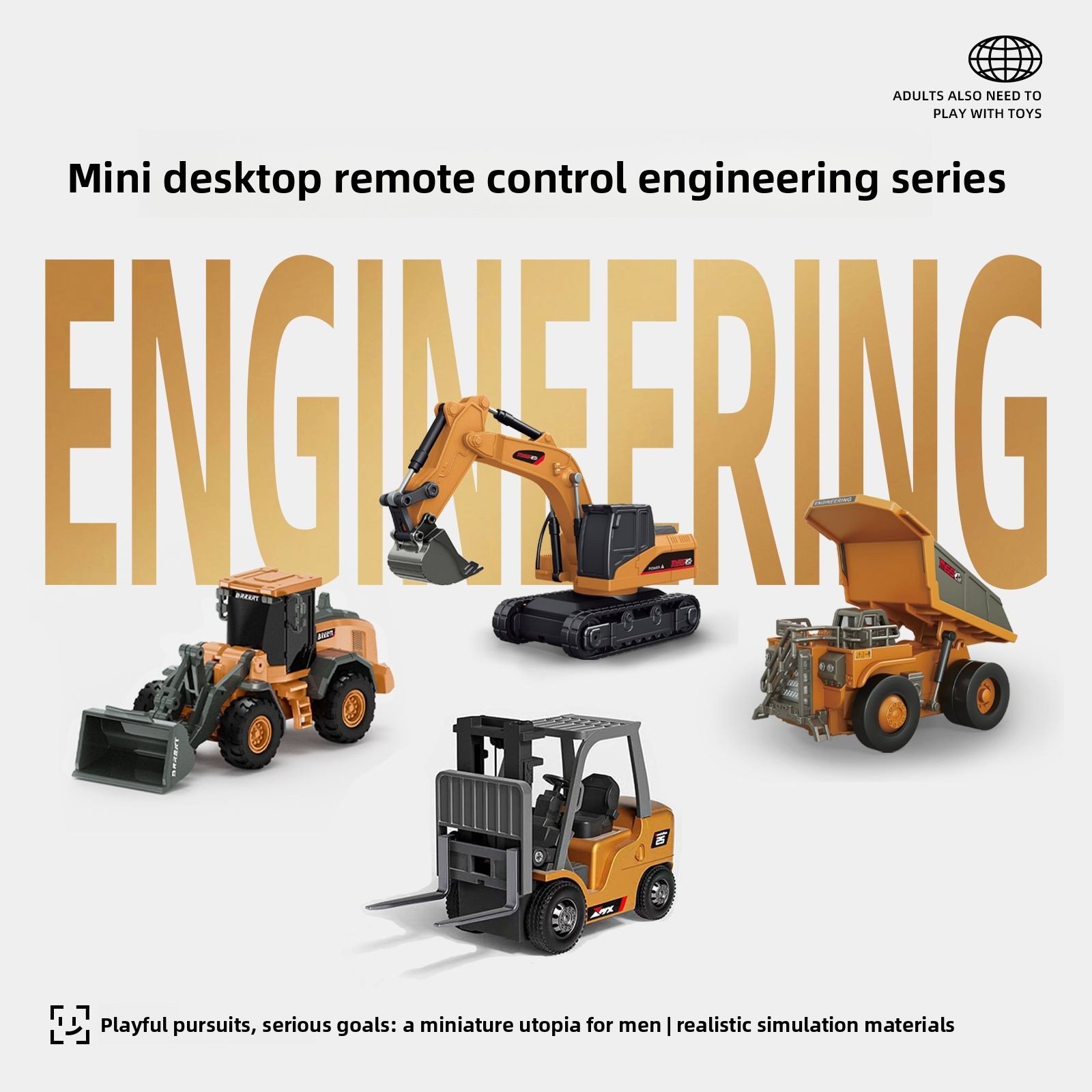 Model Kit Excavator - 1:64 Metalen RC Techniek Auto Set,