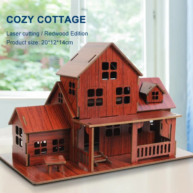 Model Kit Wood - 3D Houten puzzelmodel GamesCozy Cottage DIY
