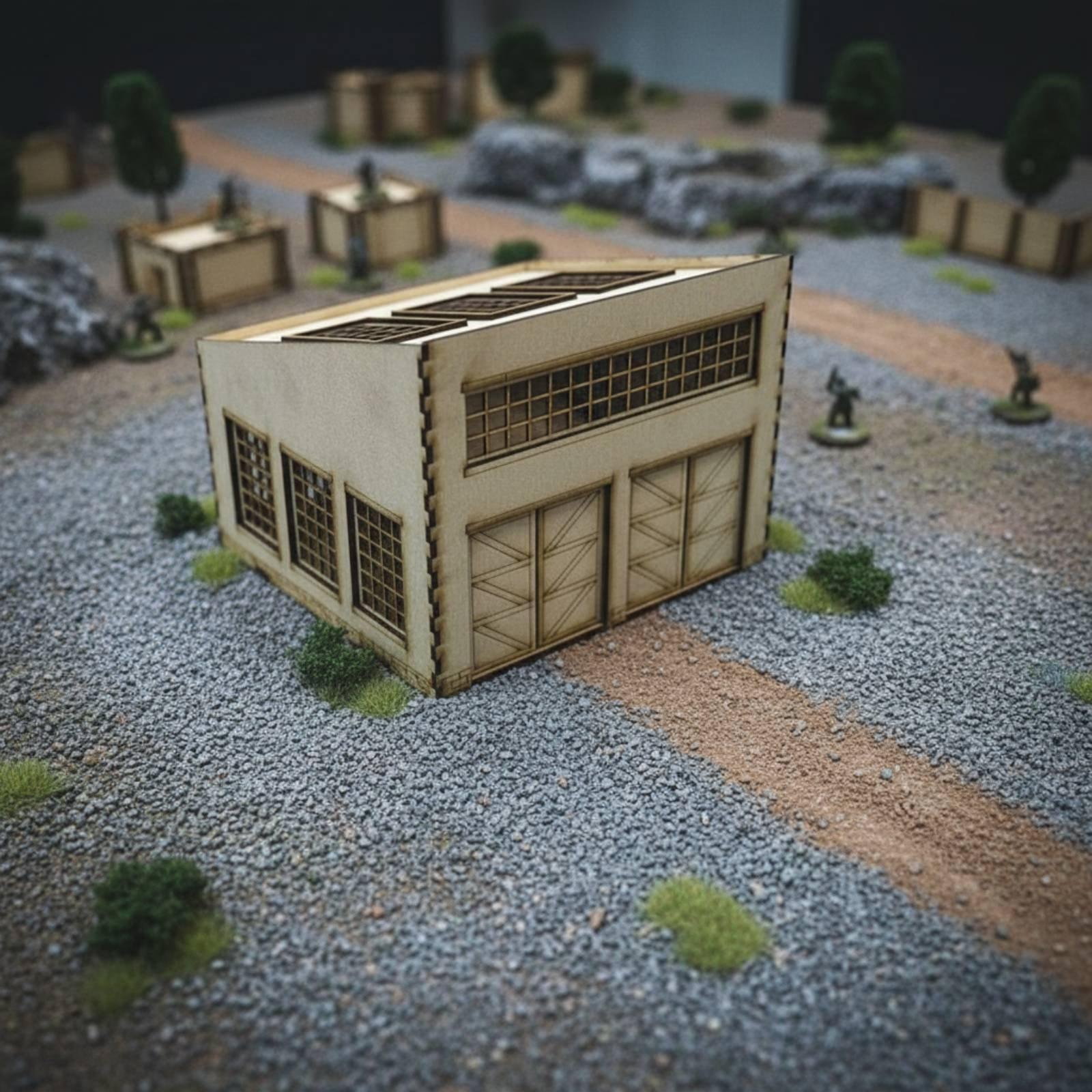 Model Kit Wood - Oorlogsvoertuig Reparatiefabriek Model Afneembaar dak Schaal